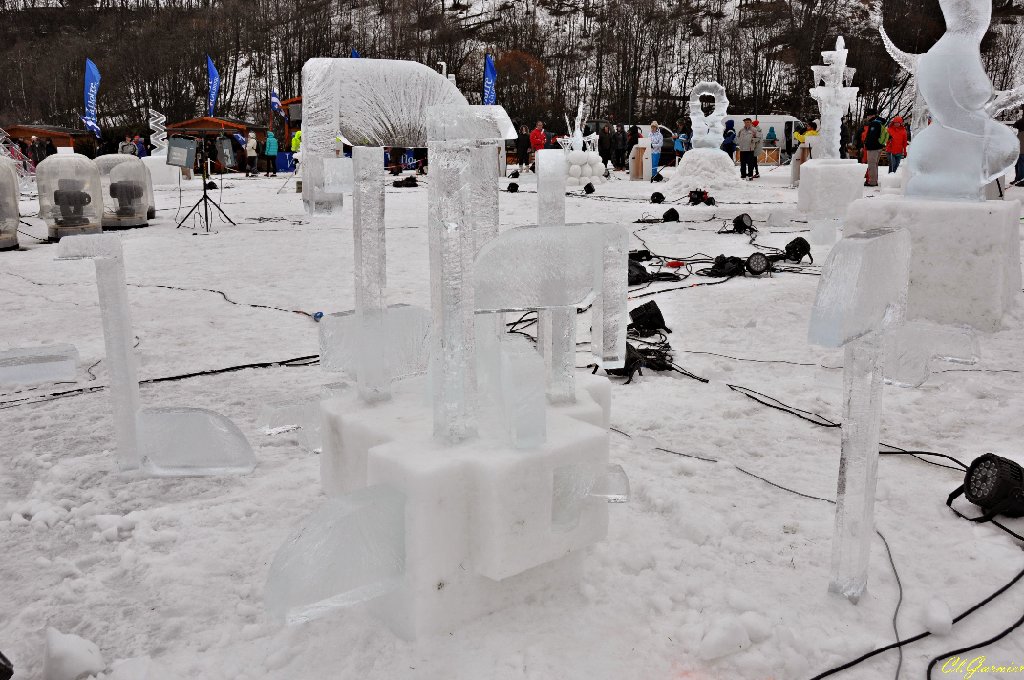 1501249_Flamants_Roses.JPG - Flamants Roses - Sculpture sur Glace - Valloire 2015