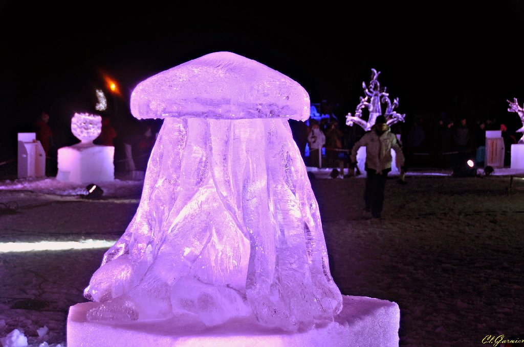 1501329_Meduse.JPG - Mduse - Sculpture sur Glace - Valloire 2015