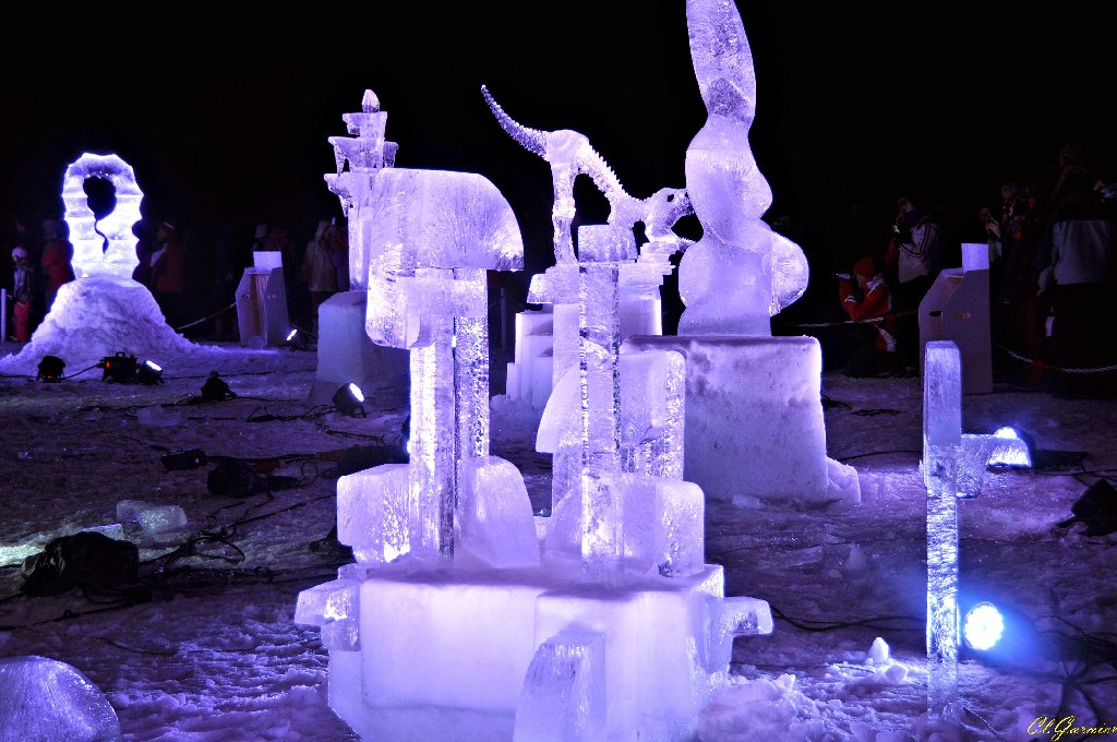 1501331_Flamants_Roses.JPG - Flamants Roses - Sculpture sur Glace - Valloire 2015