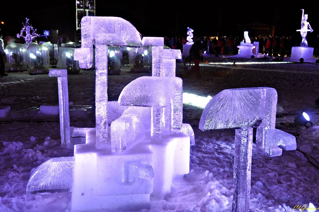 1501333_Flamants_Roses.JPG - Flamants Roses - Sculpture sur Glace - Valloire 2015