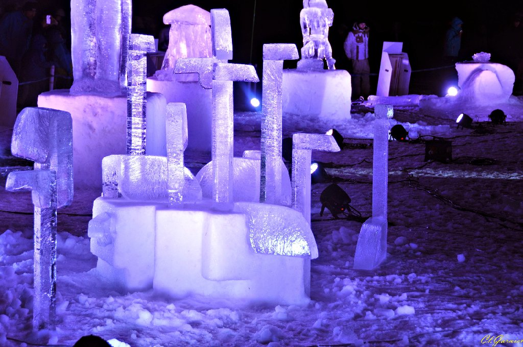 1501336_Flamants_Roses.JPG - Flamants Roses - Sculpture sur Glace - Valloire 2015